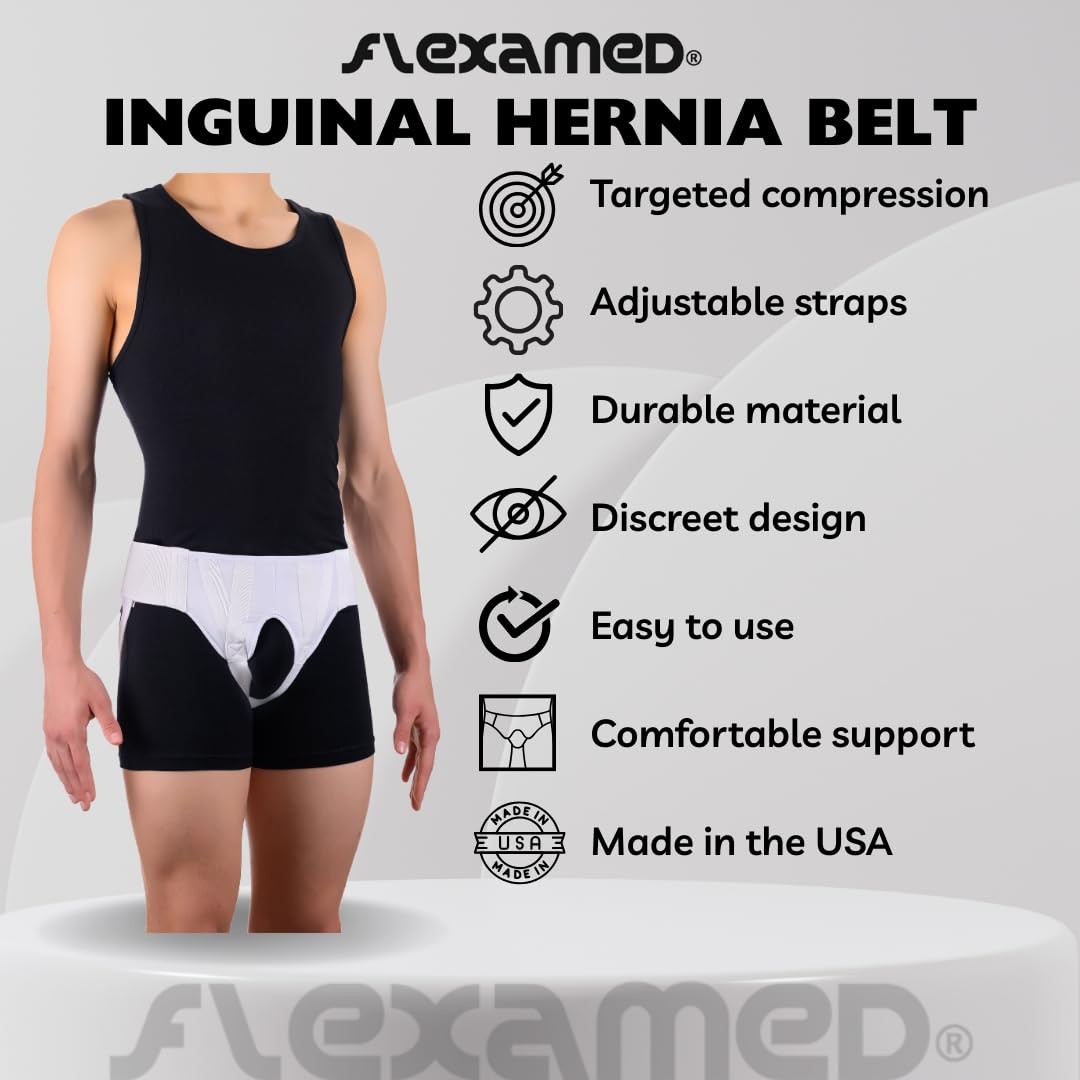 Flexamed Right Side Inguinal Groin Hernia Truss Compression Pad - Medium