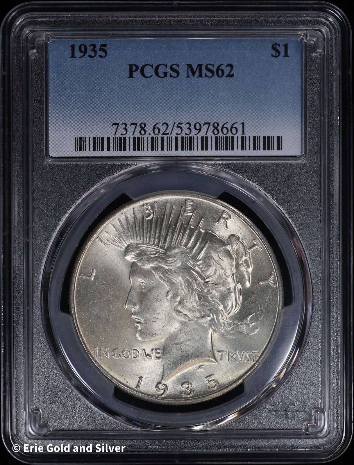 1935-P $1 Peace Silver Dollar PCGS MS 62 | Uncirculated UNC