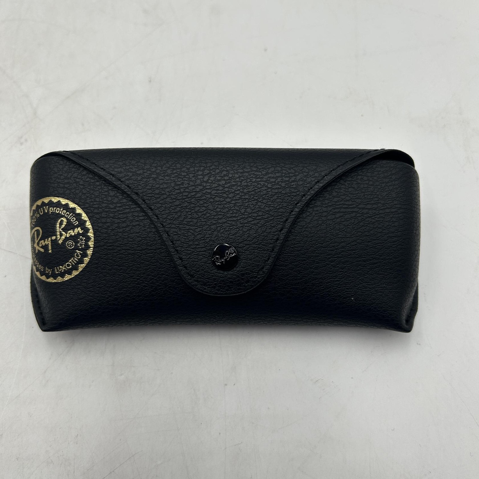 Ray-Ban Black Leather XL Case, Case Only (Black/Gold)