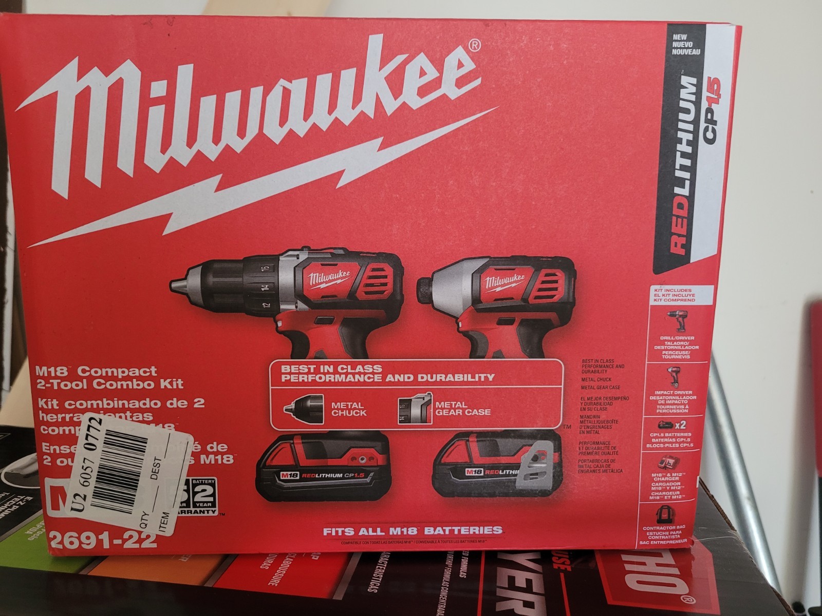 Milwaukee 2691-22 M18 18V Li-Ion 2-Tool Combo Kit