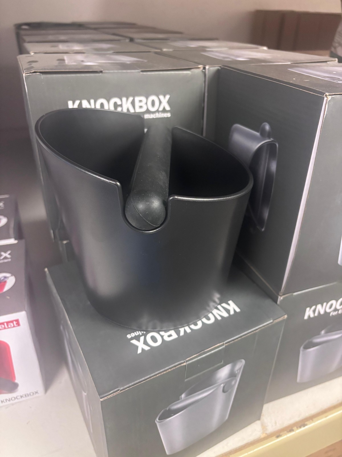 Espresso Knock Box Black Shock-absorbent Design OVERSTOCK