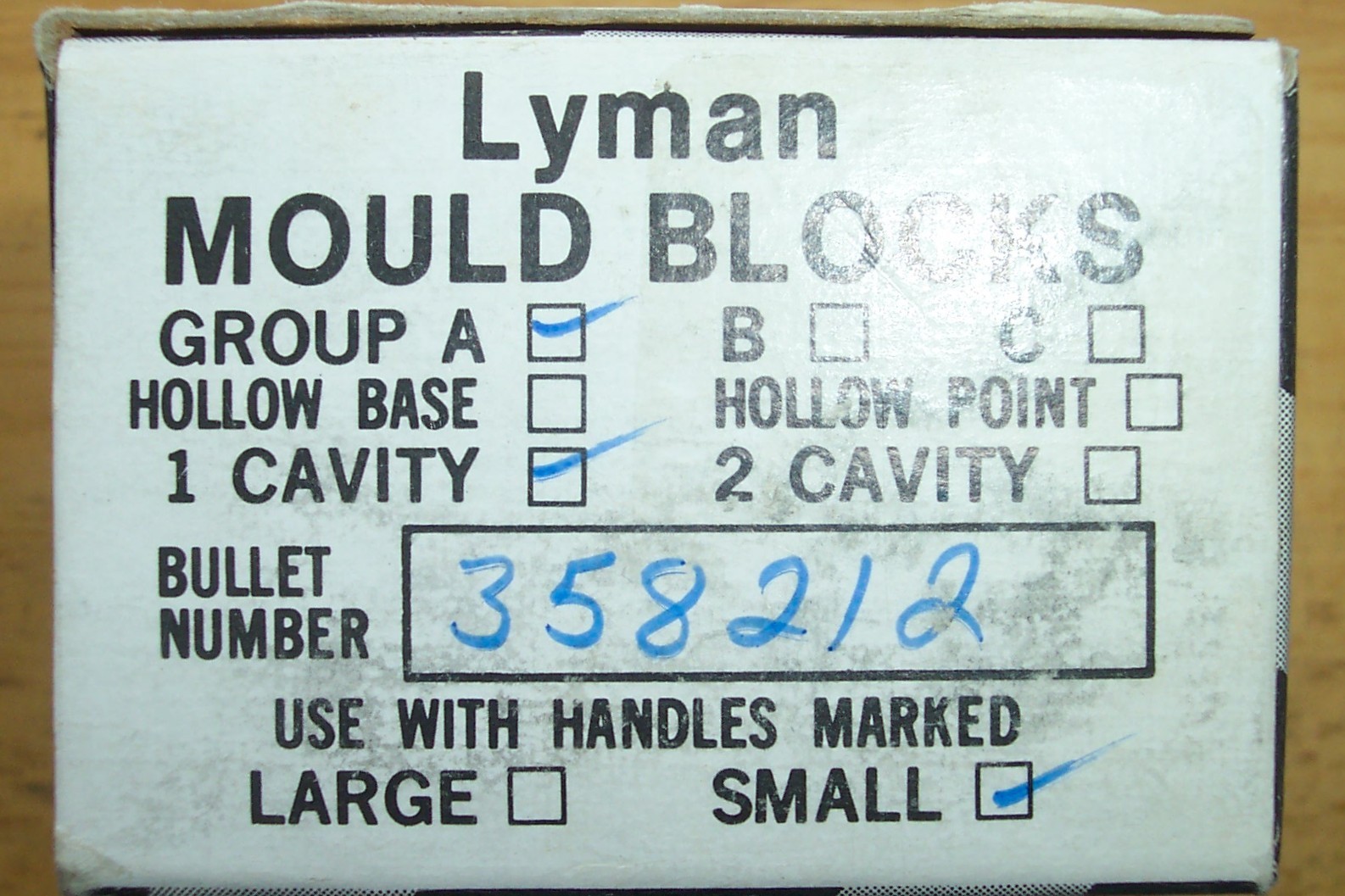 LYMAN 358212 SINGLE CAVITY .358 DIAMETER 146 GRAIN MOULD UNUSED IN ORIGINAL WRAP