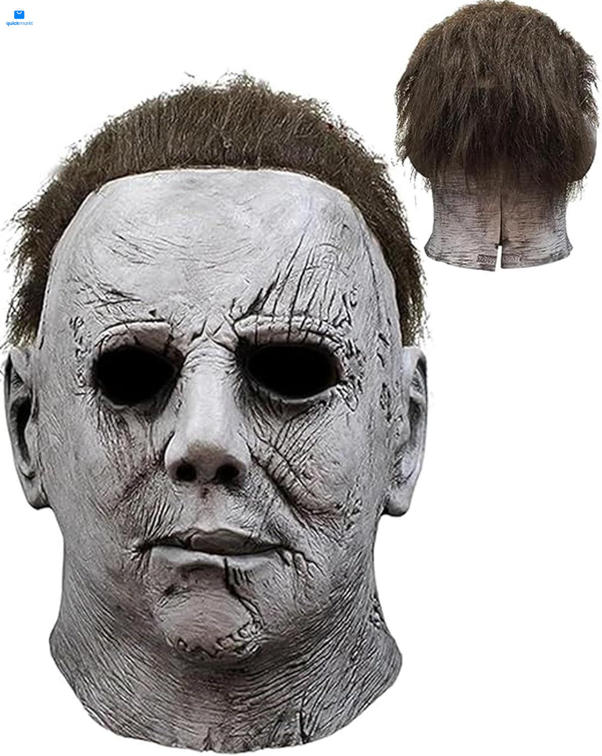 Michael Myer Mask，Head Mask Horror Scary Face Latex for Men Women Adult...