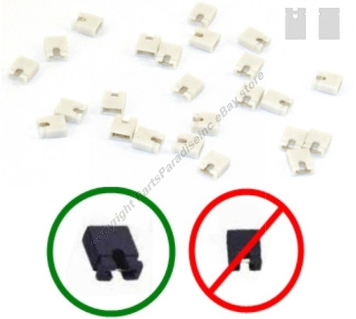 Lot100 Jumper/Jump Block 2.54mm/.1" Computer/HD/CD/SCSI/PCB/Circuit Board{WHITE