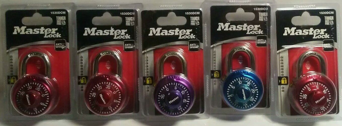5 Master Lock 1530DCM Anti-Shim Combination Padlock Lockers, Bikes.New & Sealed