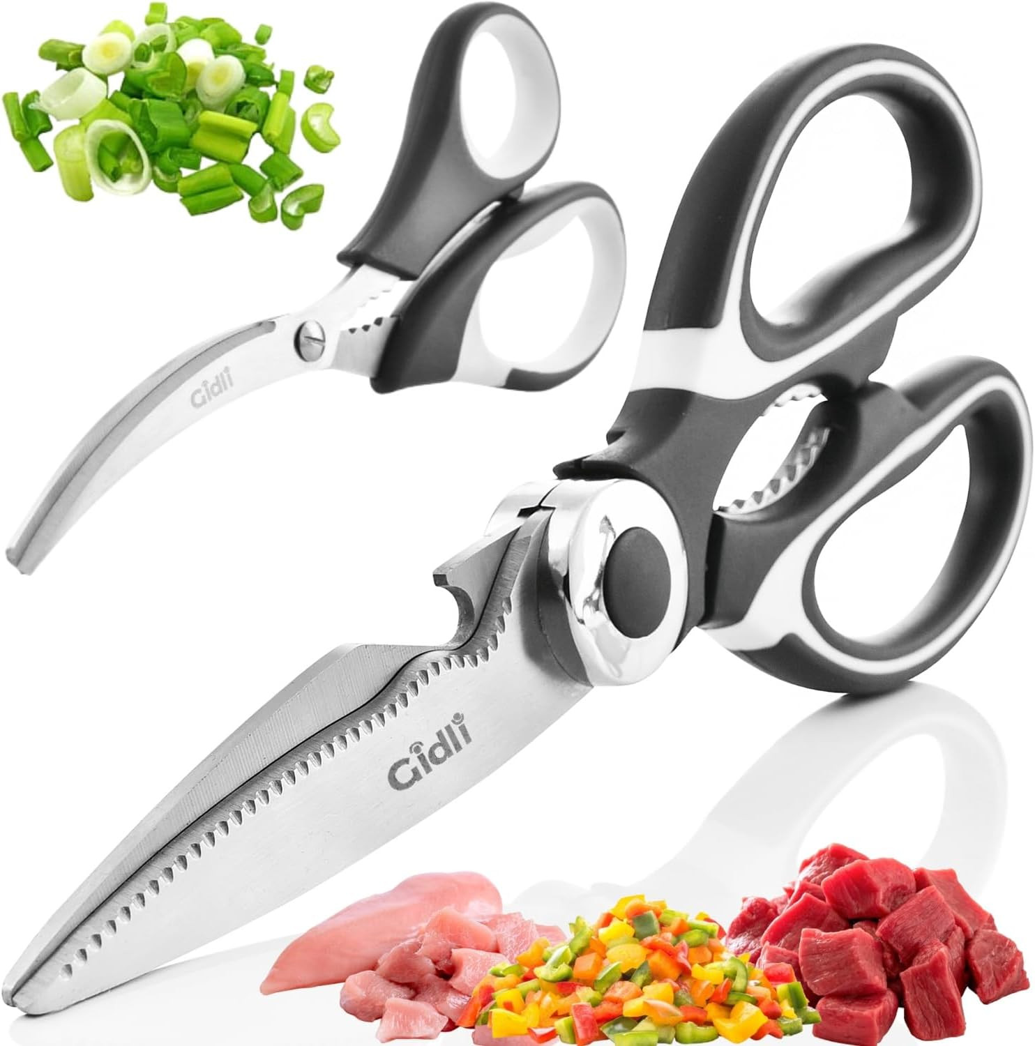 Kitchen Shears by - Lifetime Replacement Warranty - Includes Seafood Scissor...