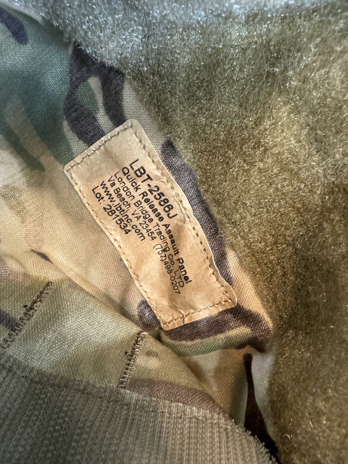 LONDON BRIDGE LBT-2586J QUICK RELEASE ASSAULT PANEL CHEST RIG Multicam
