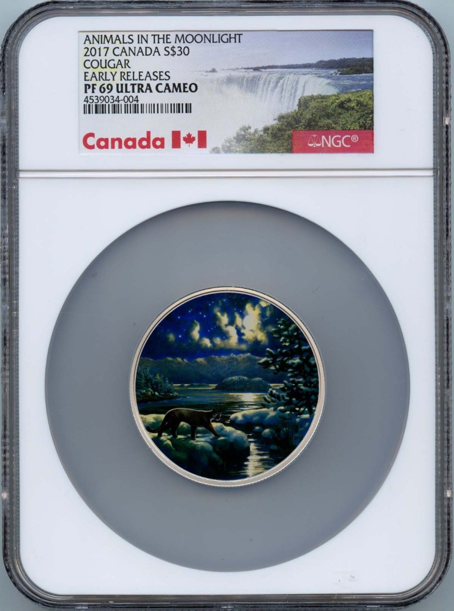 2017 CANADA COUGAR ER GLOW IN THE DARK S$30 NGC PR69DCAM