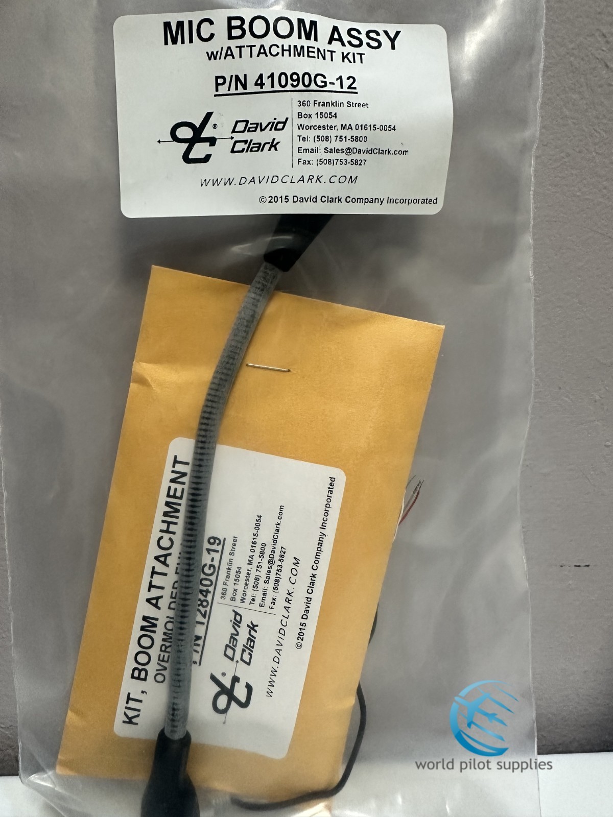 ORIGINAL DAVID CLARK BOOM ATTACHMENT KIT, p/n 41090G-32, Fits H10-13 & Others