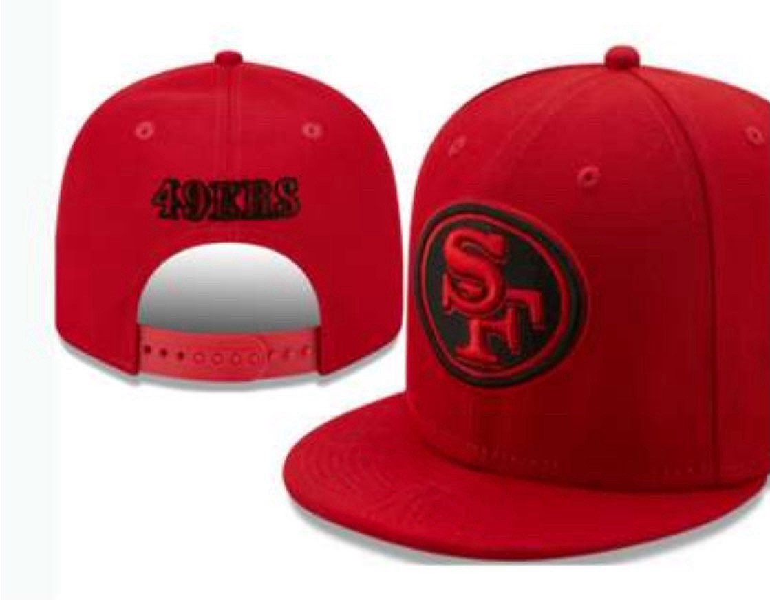 49ers Snapback Hat Red Adjustable Flat Brim Cap San Francisco