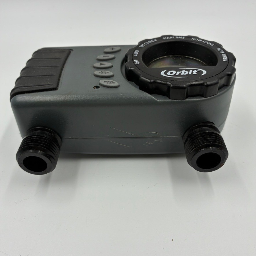 Orbit 24713 Digital 2-Outlet Hose Faucet Timer Gray Black Programmable Watering