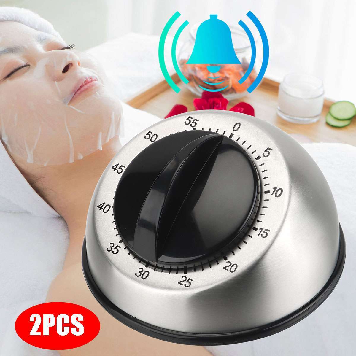 Long Ring Bell Alarm Loud 60-Minute Kitchen Cooking Wind Up Timer Mechanical US