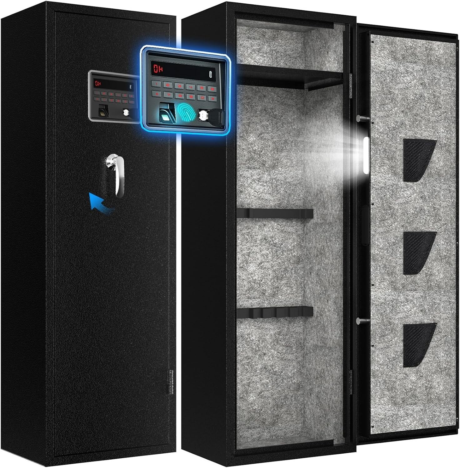 Fingerprint Rifle Gun Safe Large Gun Safes for Home Rifle and Pistols with LED