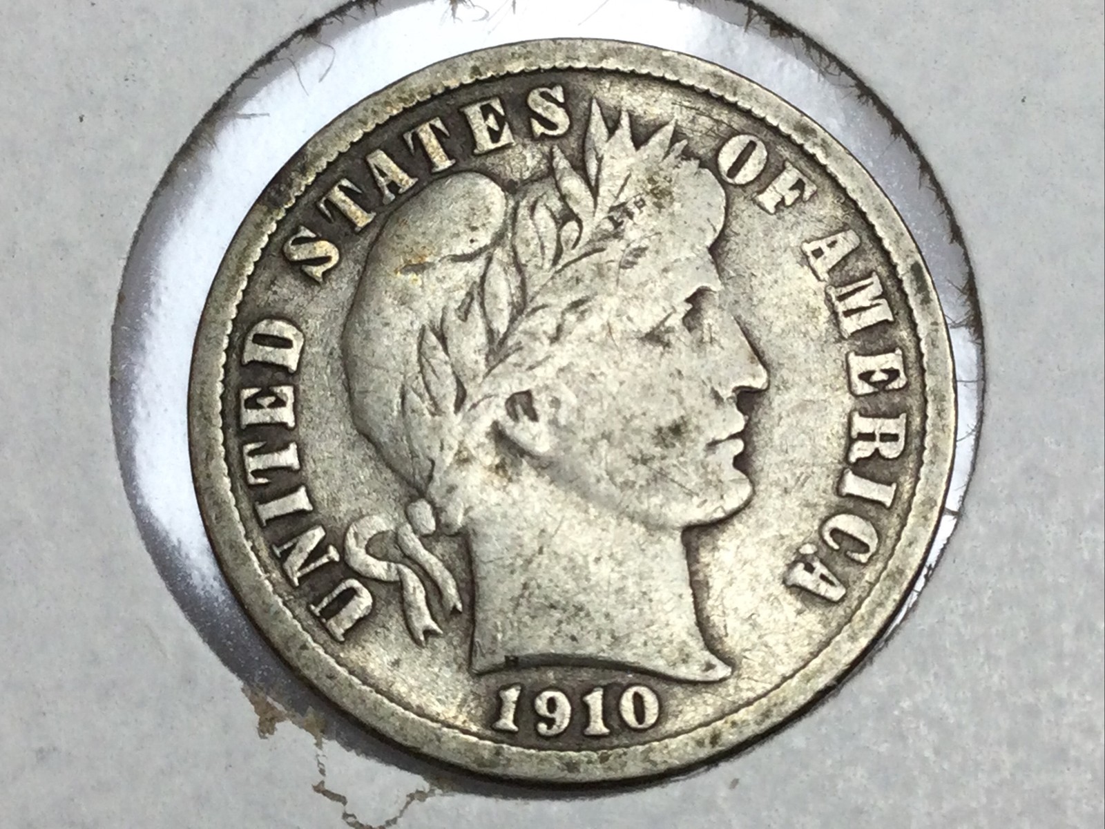 1910-D Barber Dime in fine