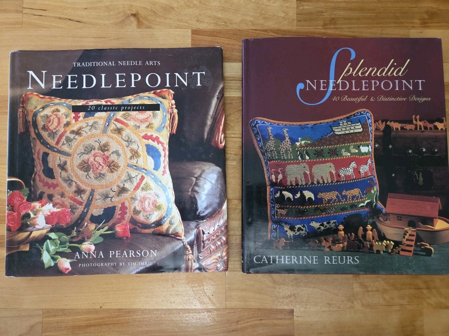 Lot 2 Needlepoint HC Needlepoint  Anna Pearson Splendid Needlepoint Catherine...