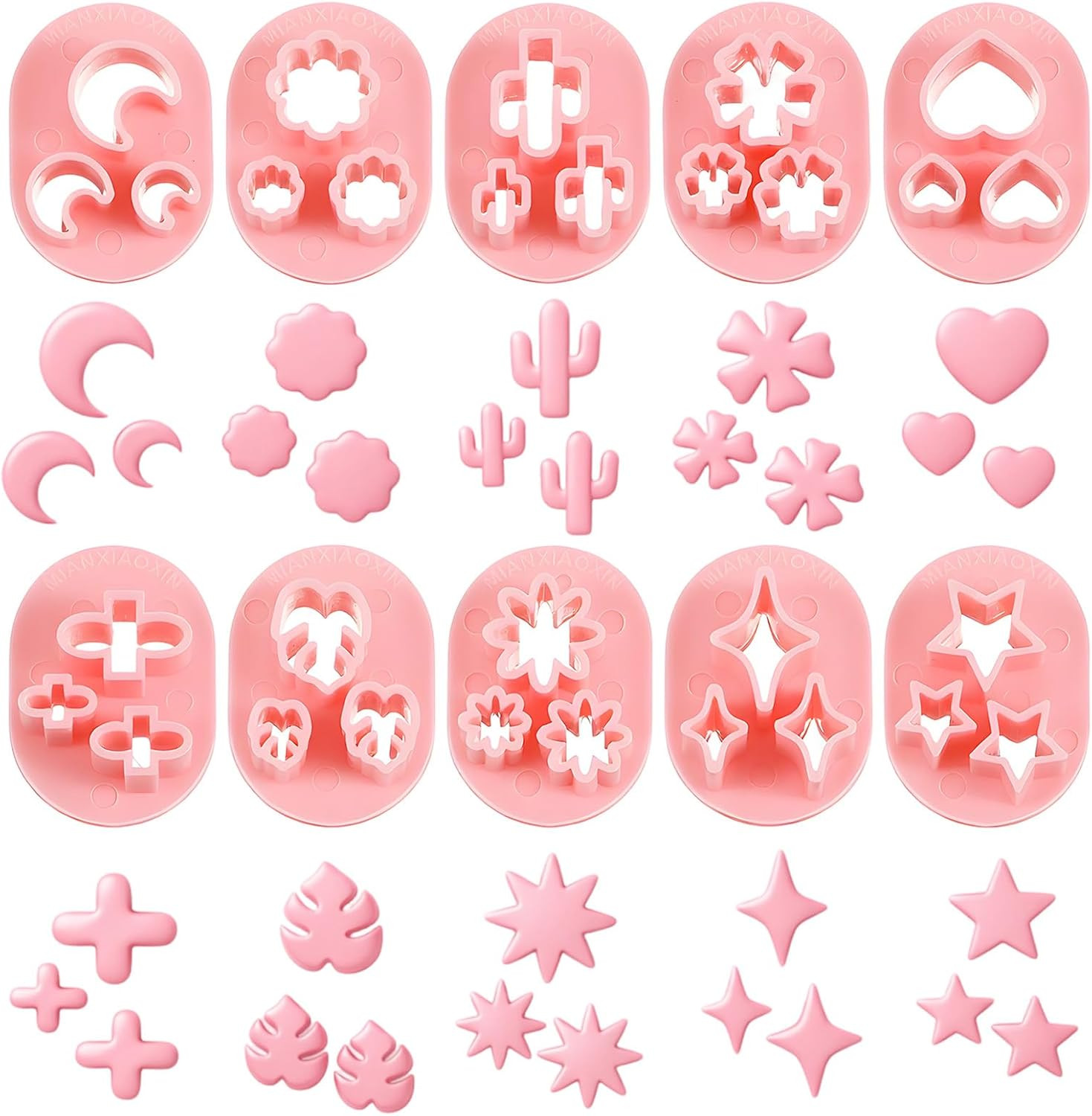 10 PCS Polymer Clay Cutters, Flower Petal Clay Cutter for Earrings Making 10 Sha
