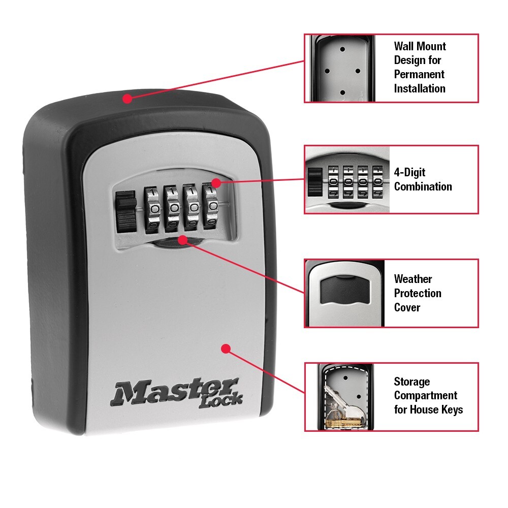 NEW SEALED BOX MASTER LOCK WALL MOUNT LOCK BOX 5401D - 2 Pack