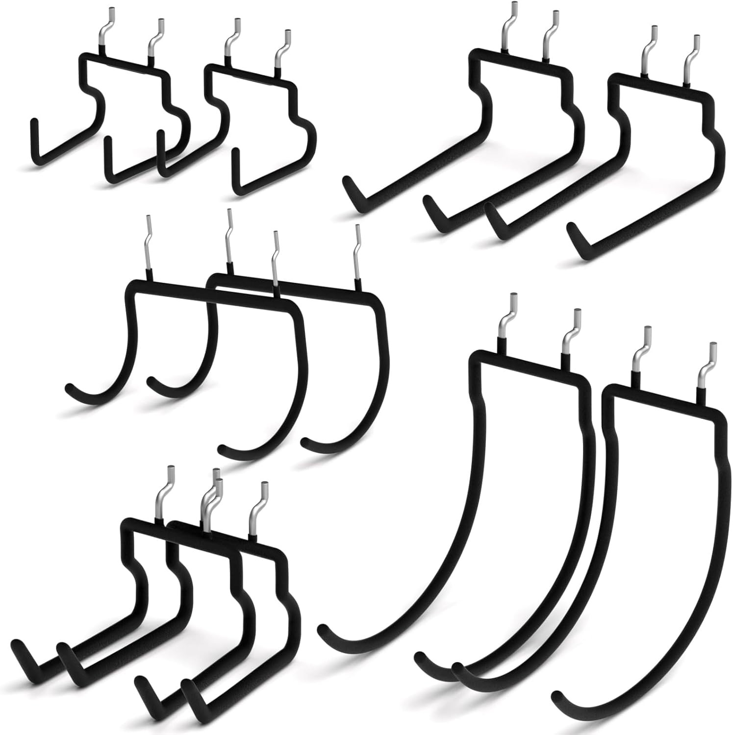 10 Pack Heavy Duty Pegboard Hooks, 1/4" Pegboard Drill Holder Tool