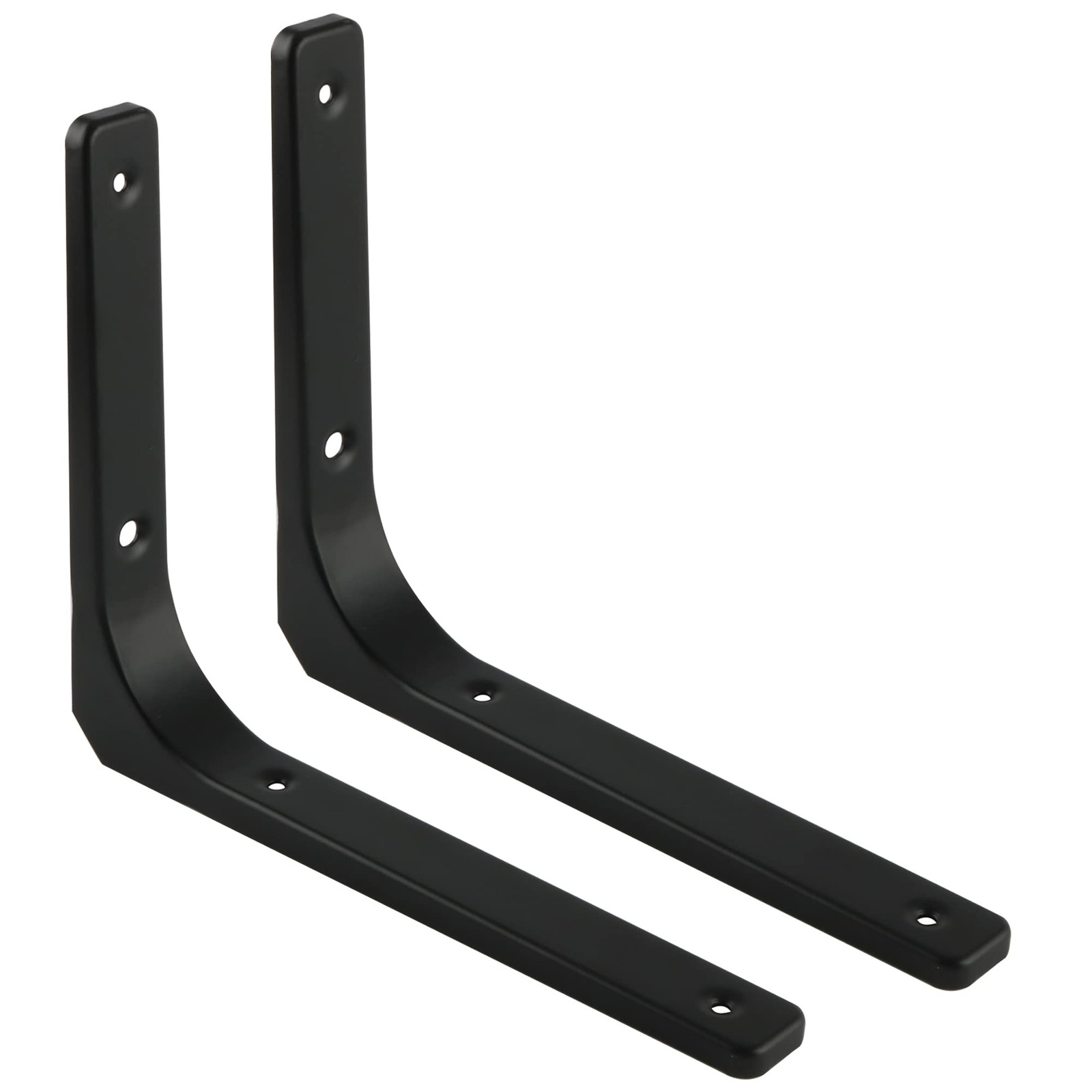 SAYAYO Black Shelf Bracket, 12 Inch L Shape Wall 12 x 10 (2 PCS),