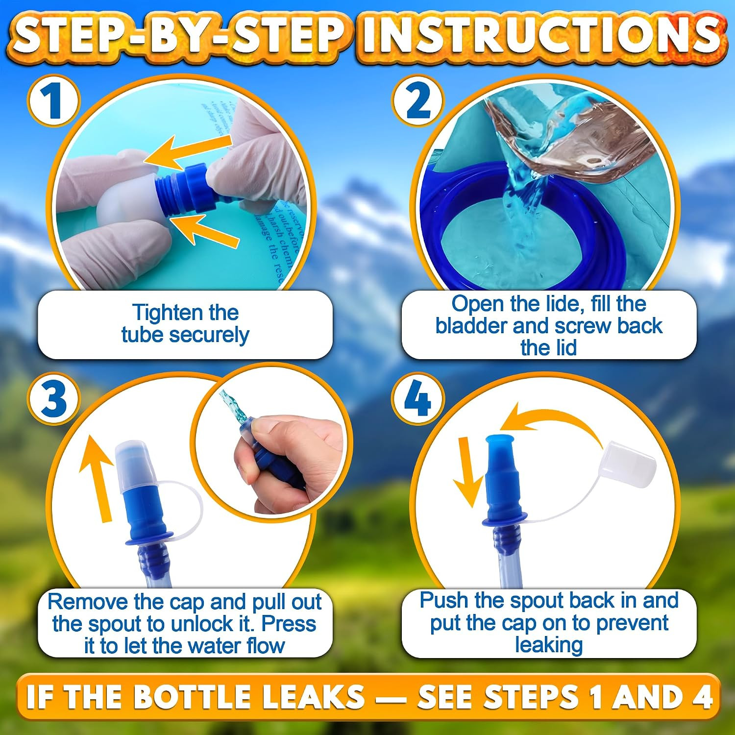 Water Bladder for Hiking Backpack – 1L/1.5L TPU Material Hydration Bladder with