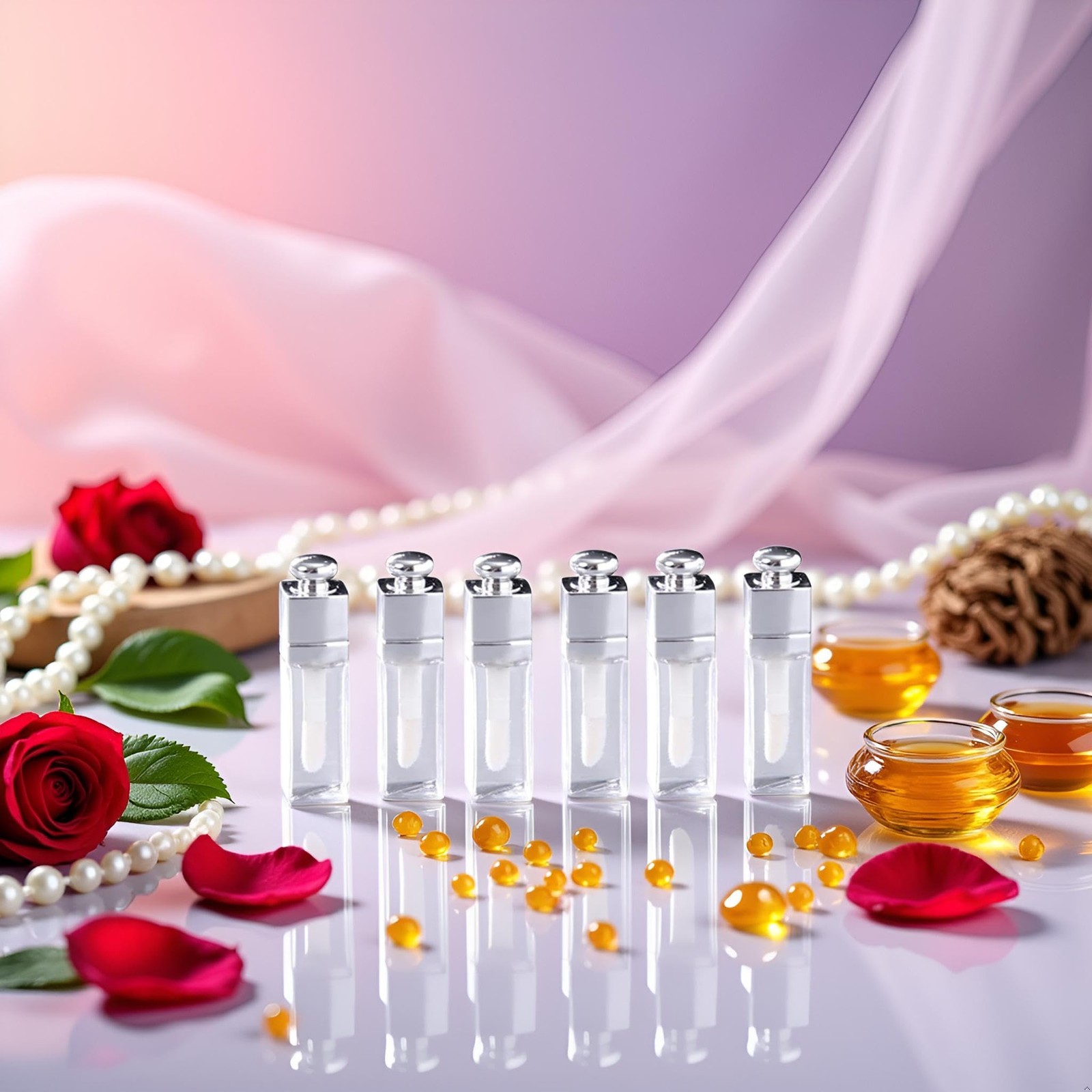 6 Pcs 3Ml Clear Lip Gloss Tubes, Empty Lip Gloss Tubes Containers Refillable Lip