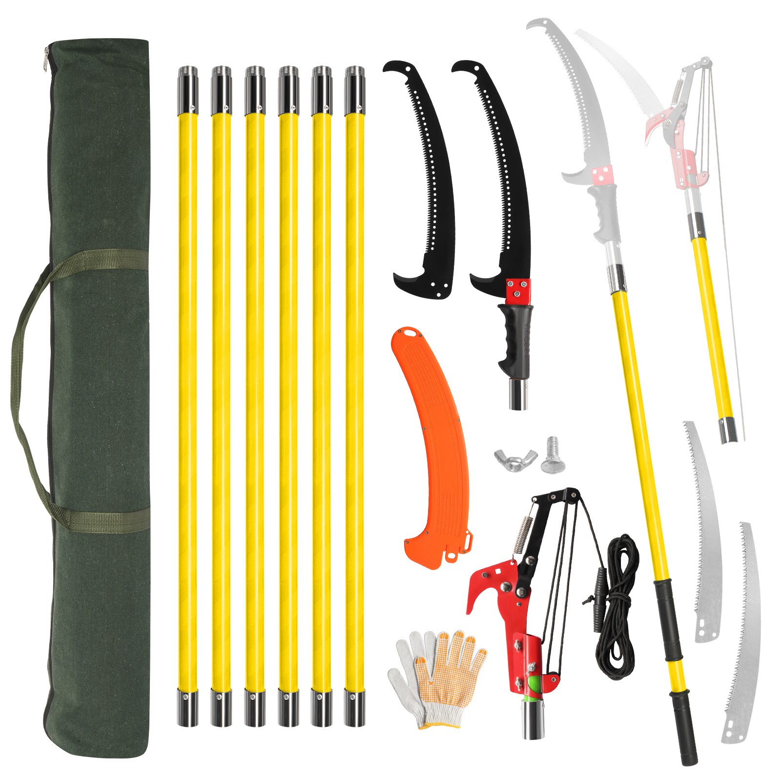 Tree Pruner Pole 30 ft. Saw Branch Limb Pruning Cutter Trimmer Extendable Shaft