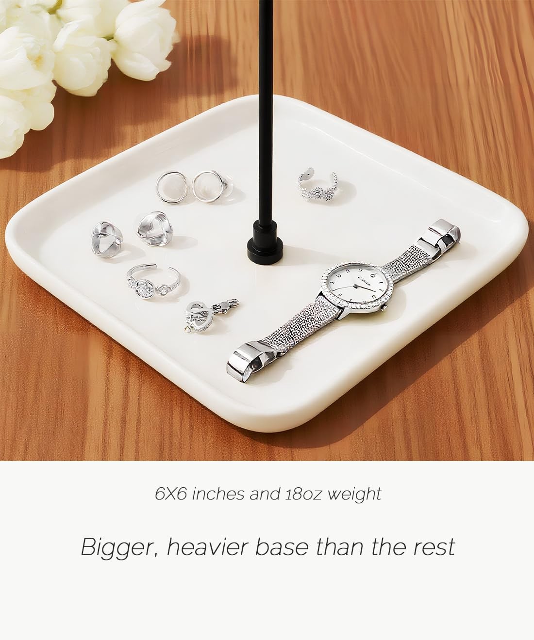 VROOMIUM 6.5 inches (W) x (D) x 12 (H), Sq. Chic White