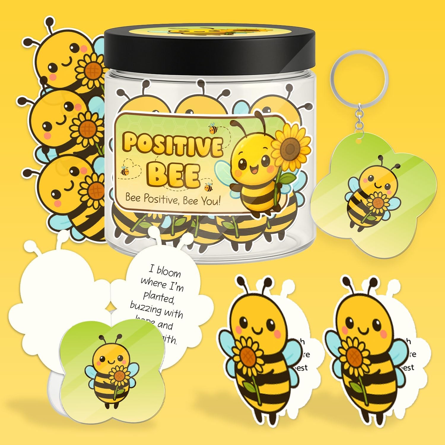 Musemory Positive Bee Jar, 60 Emotional Support Small,
