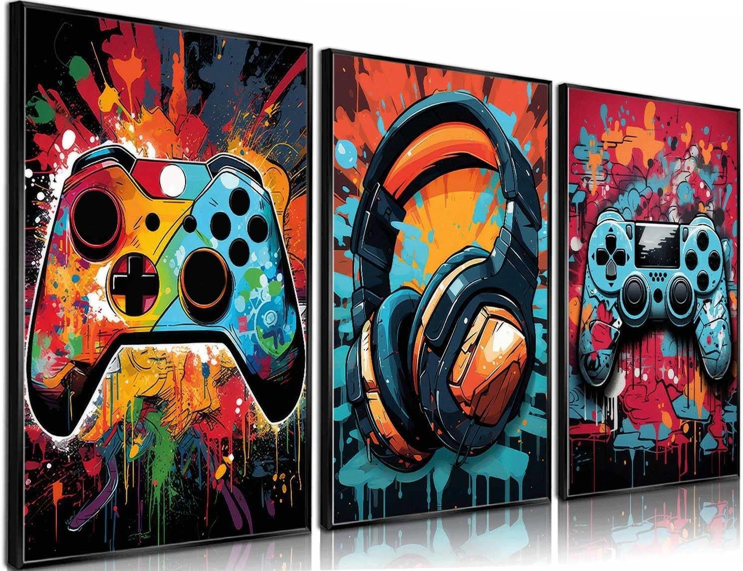 3Pcs Cool Gaming Wall Art Retro Video 12"x16"x3 pcs poster,