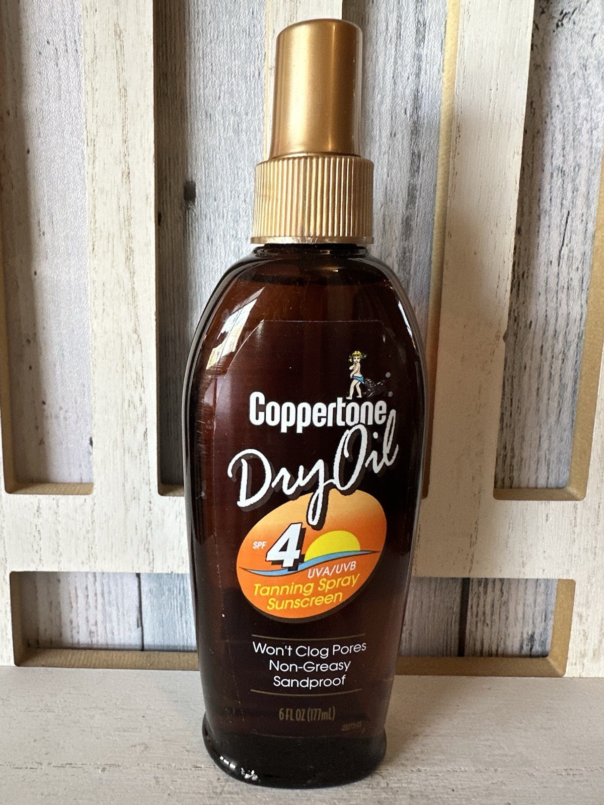 Vintage Coppertone Dry Oil Tanning Pump Spray SPF 4 Classic Scent Sunscreen HTF