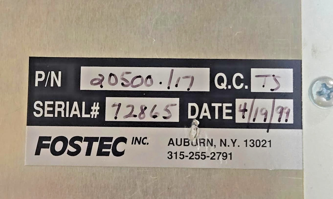 Fostec Fiber Optic Light Source 20500./17 Bender