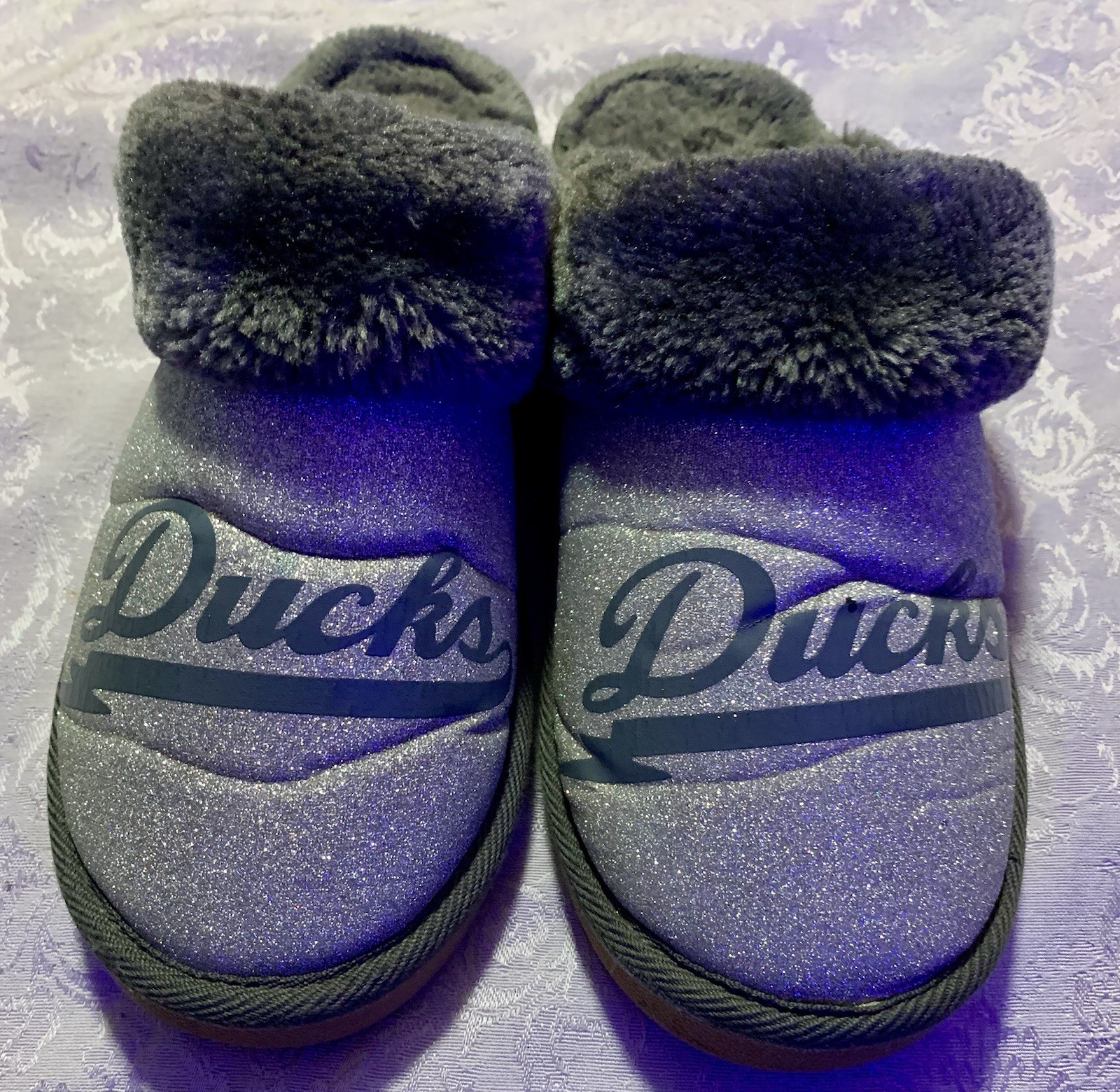 Oregon Ducks Sparkle Silver Slipper WL