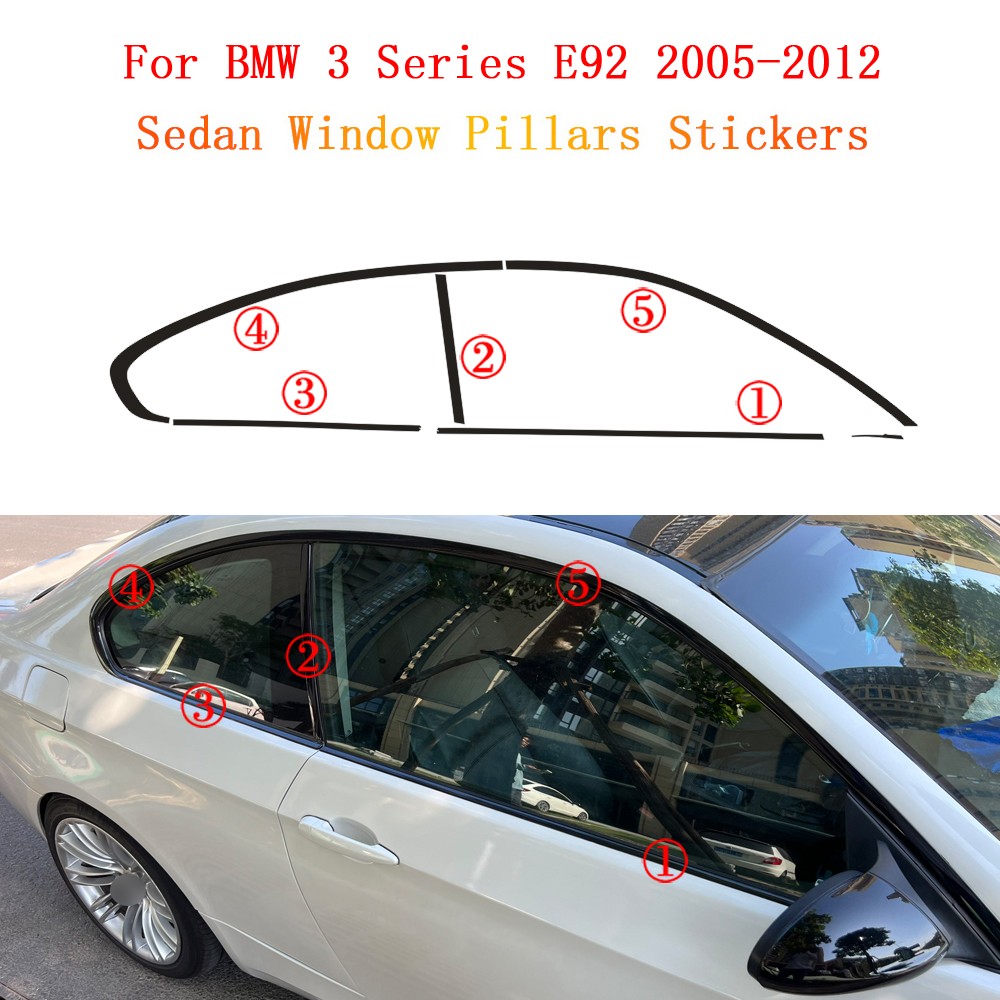 Glossy Black Chrome Delete Window Trims For BMW 3 Series E92 coupe 2005-2012