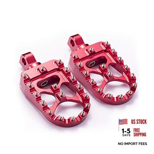 CNC Wide Foot Pegs 360° Roating MX Chopper Bobber Style for harley Dyna red