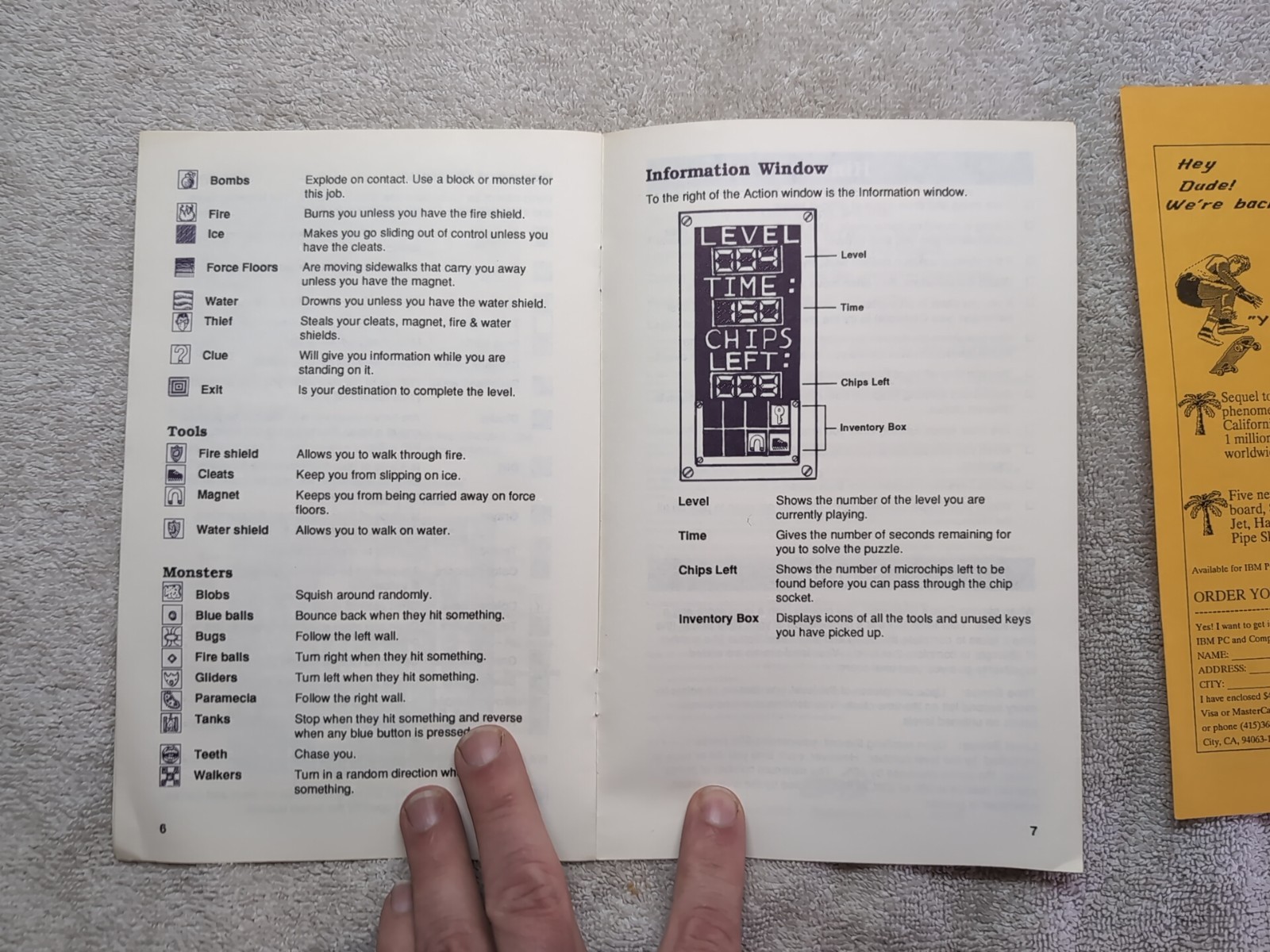Chip's Challenge Manual 1991 Epyx