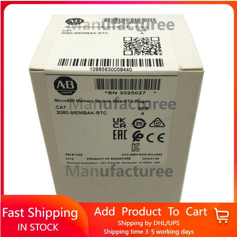 NEW Original Allen Bradley 2080-MEMBAK-RTC Memory Module With RTC Plug-In