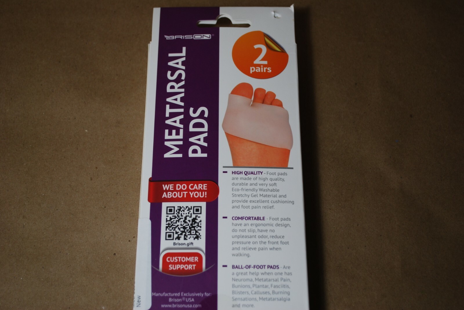 2 PAIRS, METATARSAL PADS