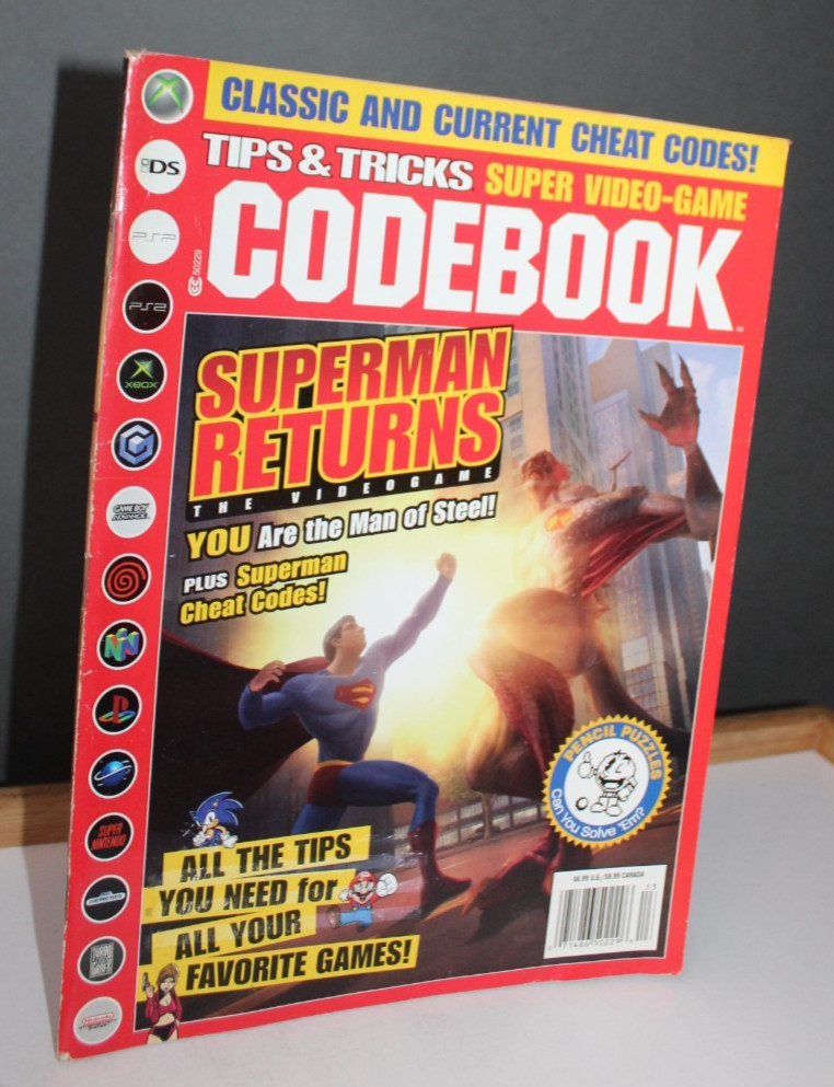 Codebook Tips & Tricks Video Game Guide Book With Codes Superman Returns #2 2007