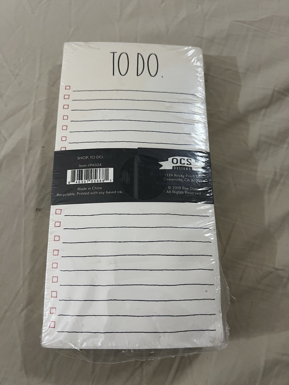 Rae Dunn (To Do, Shop) Note Pad 4x8 Memo Pad 70 Sheets New Organize Office