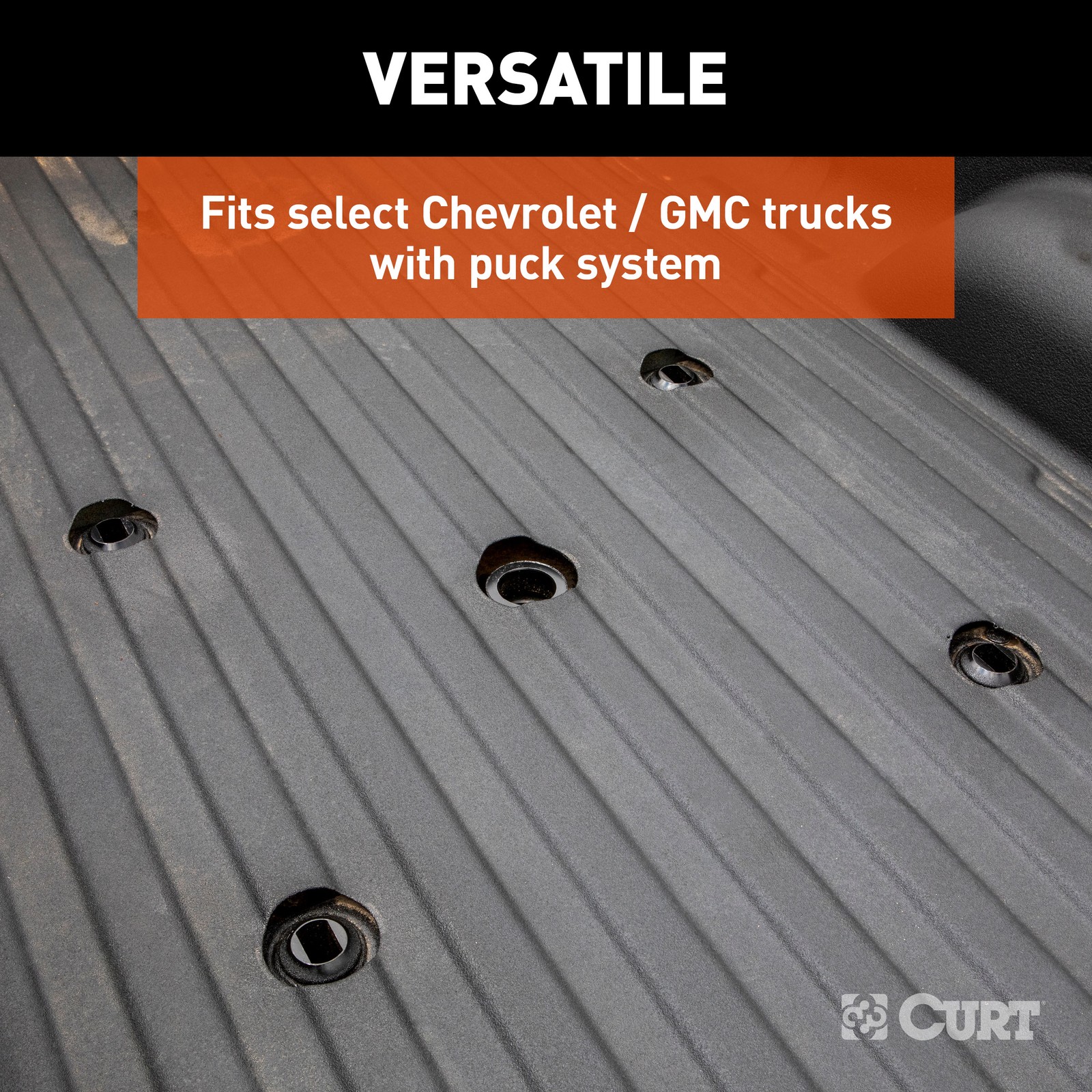 CURT 25K lbs Puck System 5th Wheel Adapter W/ Rails Fits Select Chevy, Ford, GMC
