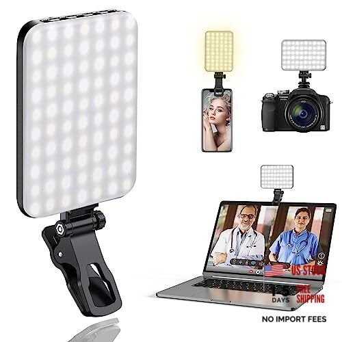 ALTSON 60 LED Portable Selfie Light Video Conference Lighting with Clip & Black
