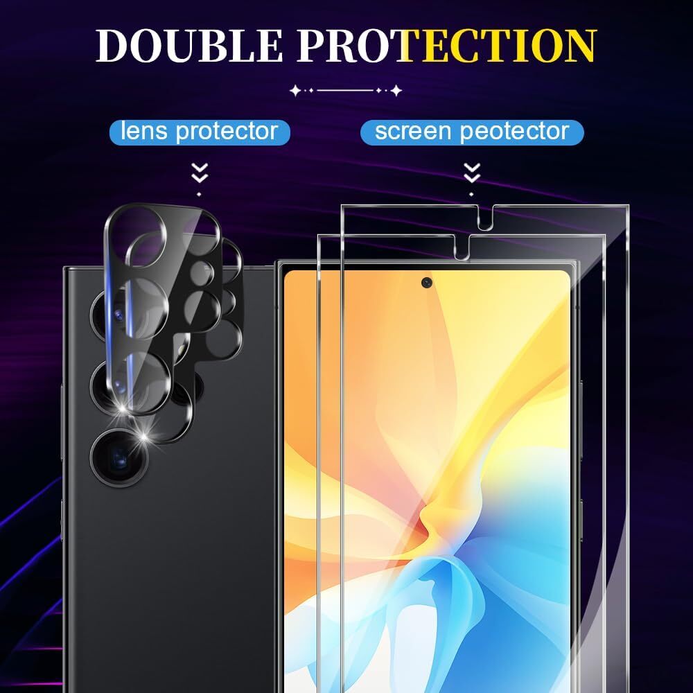 For Samsung Galaxy S24 Ultra 24 Plus Tempered Glass Screen Camera Lens Protector