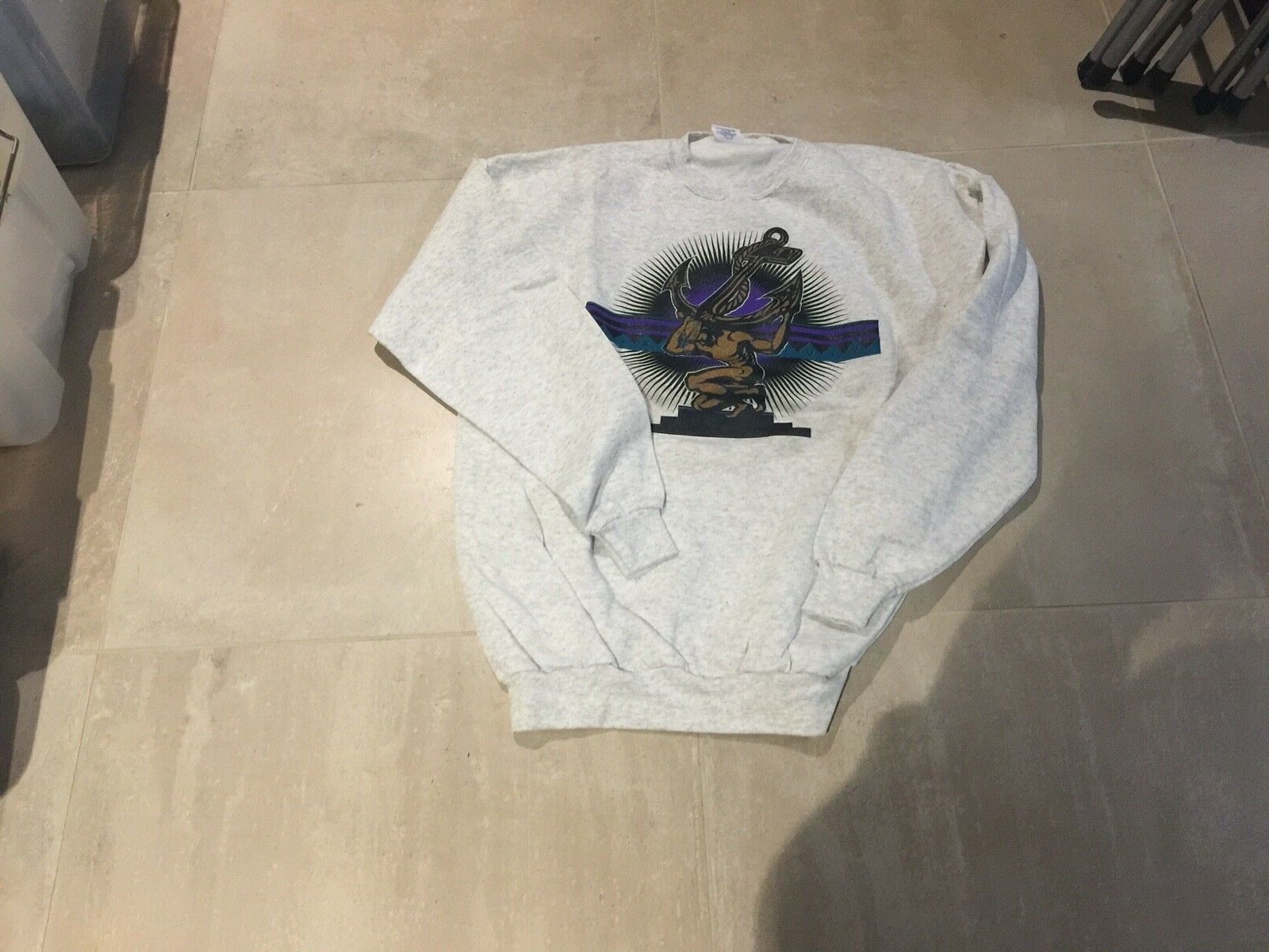usn sweat shirt , heather gray  color, crew neck, size XL, made in usa
