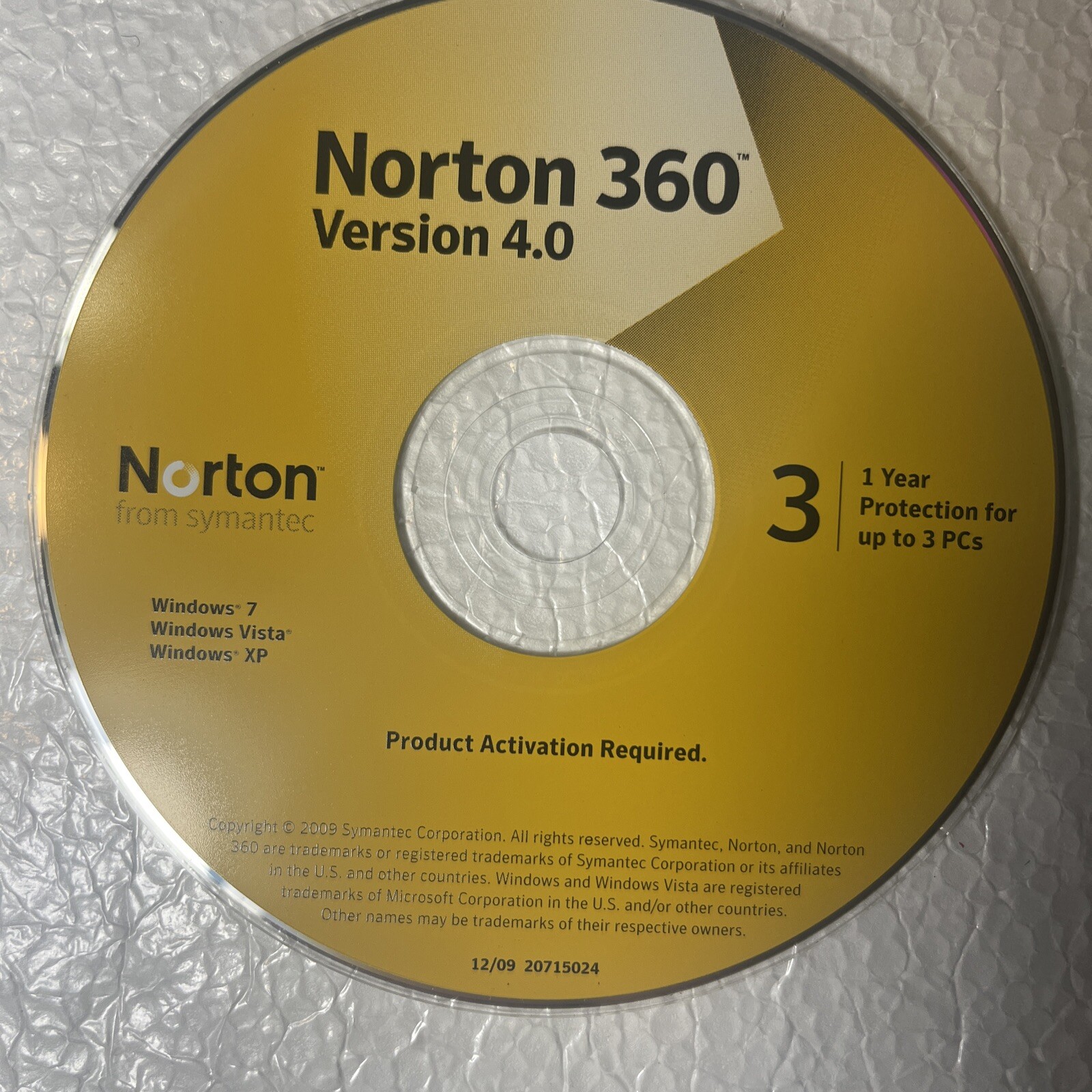 Norton From Symantec Norton 360 Version 4.0 CD Only