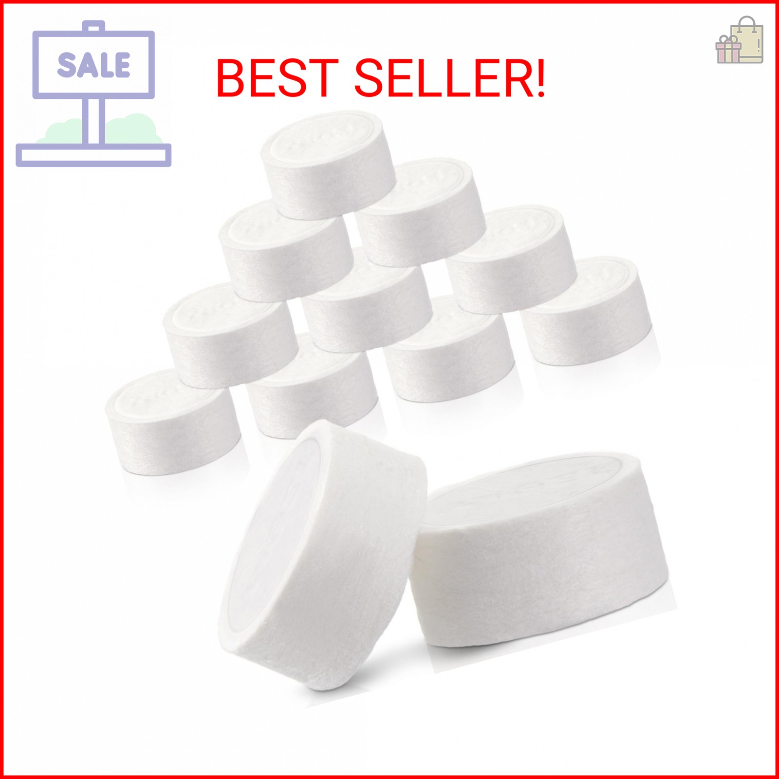 Wonderjune 10 Pcs Replacement Pads for Automatic Leak Detectors in Under Sink Re
