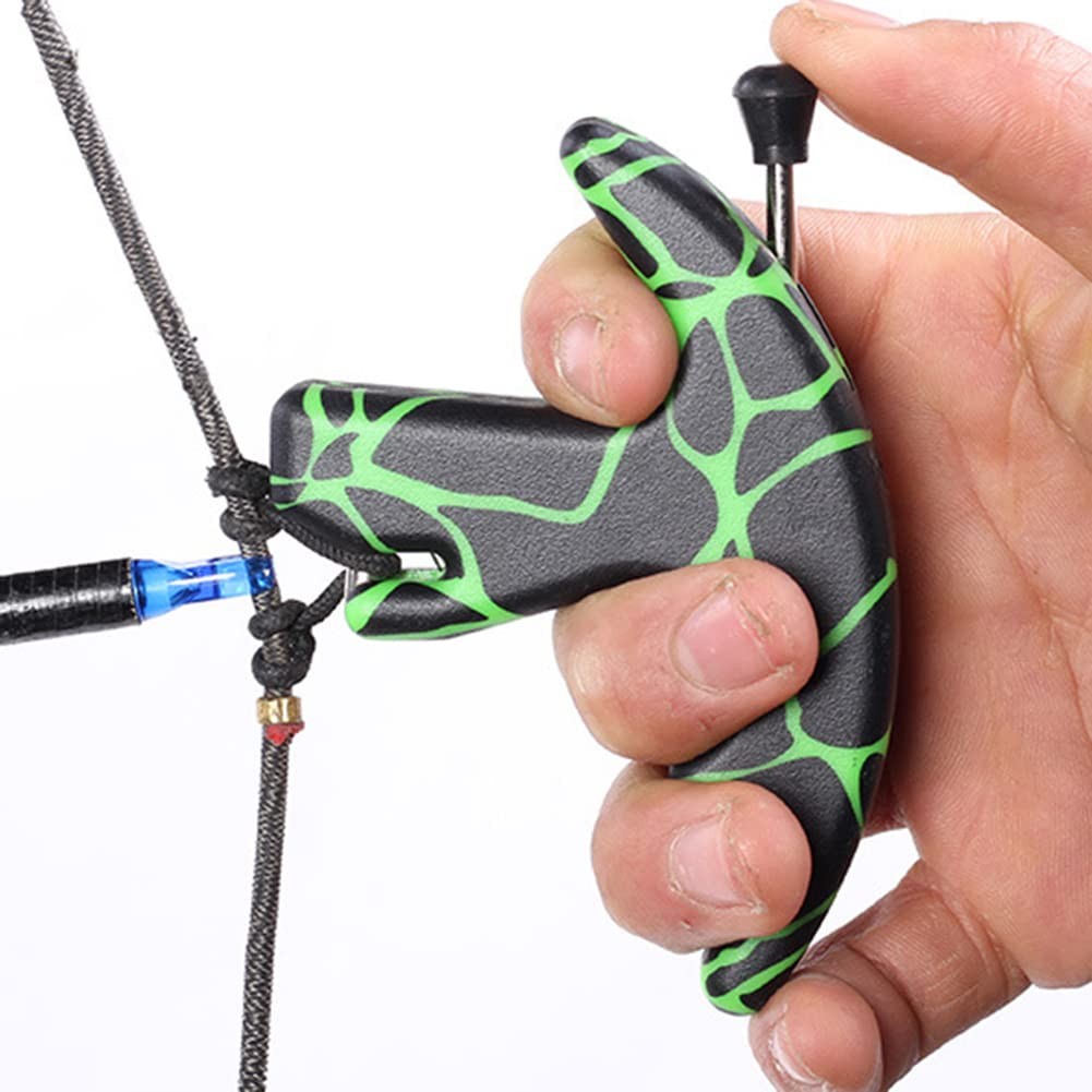 LIZHOUMIL Thumb Bow Release, 3 Finger Trigger Caliper One Size, Black