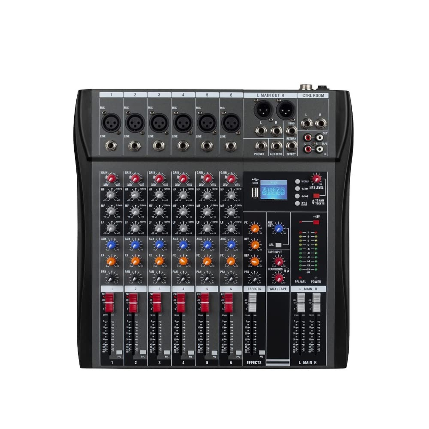 CK-60 Professional Mixer (6-Channel) for Recording DJ Stage Karaoke Music App...