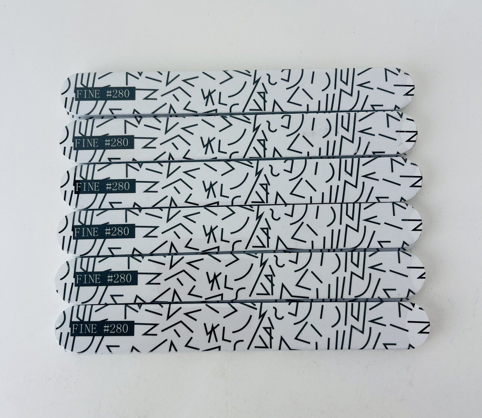 Set of 12 Fred Meyer Party Savvy NAIL FILE Fine & Medium, White Black Abstract