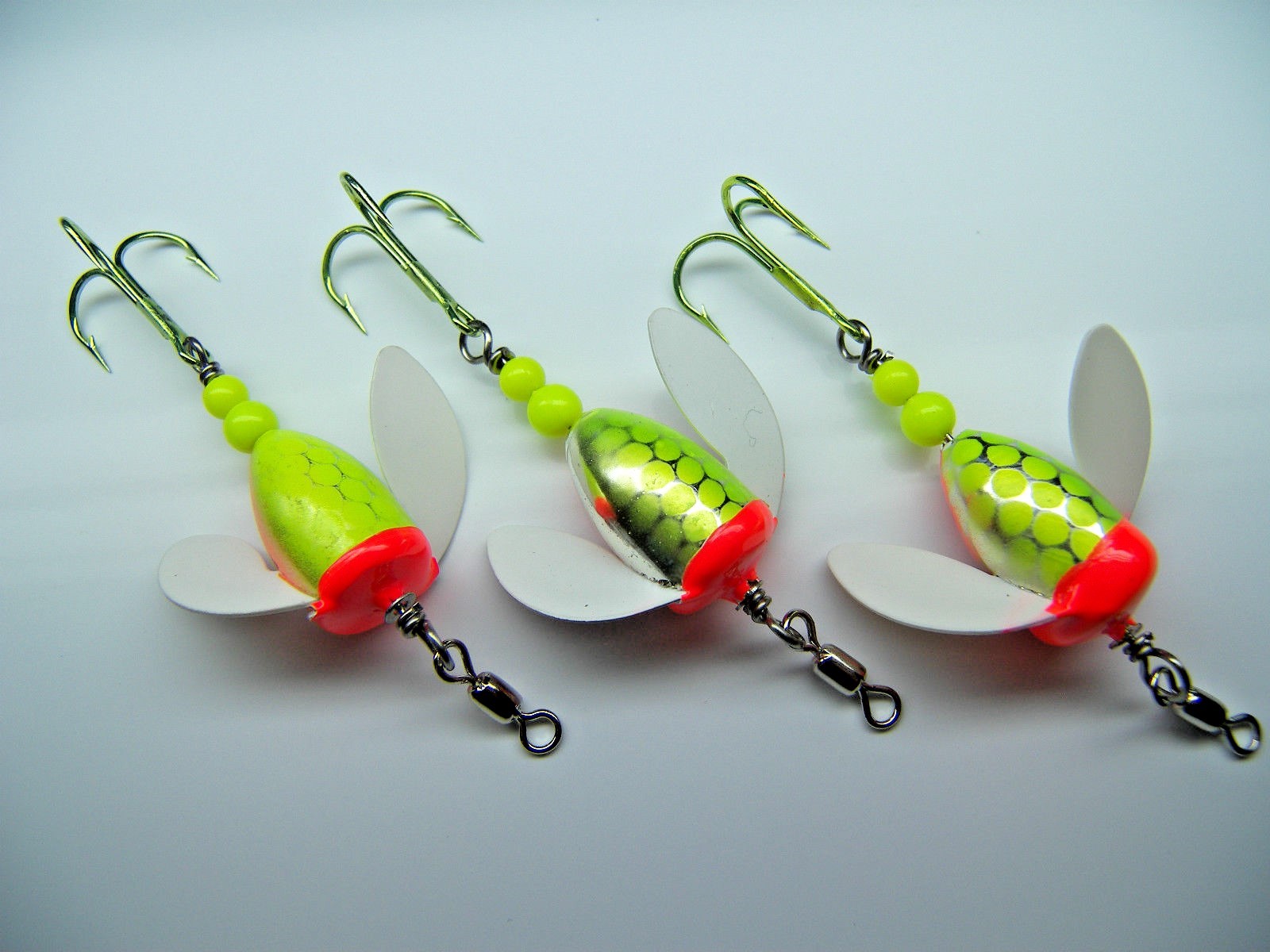SPIN N GLO LOT  3 SPINNER LURE TROUT SALMON STEELHEAD ALASKA AUSTRALIA WORDEN'S
