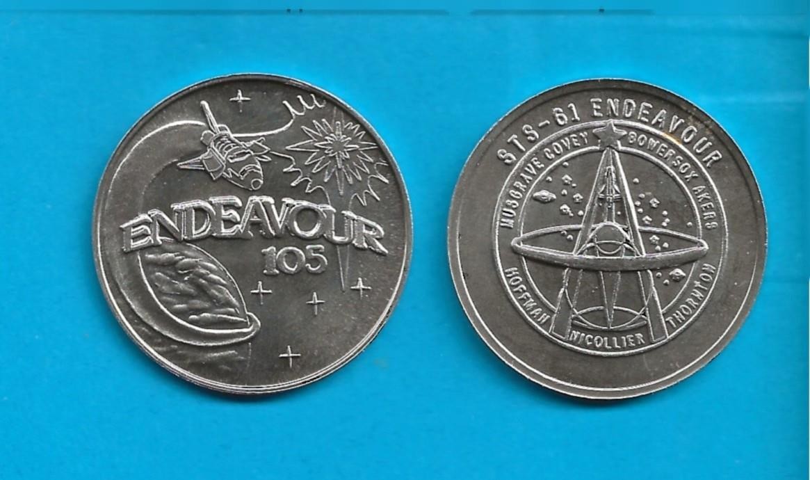 STS-61 SPACE SHUTTLE ENDEAVOUR COIN - NASA CREWED MISSION MEDAL - BX1